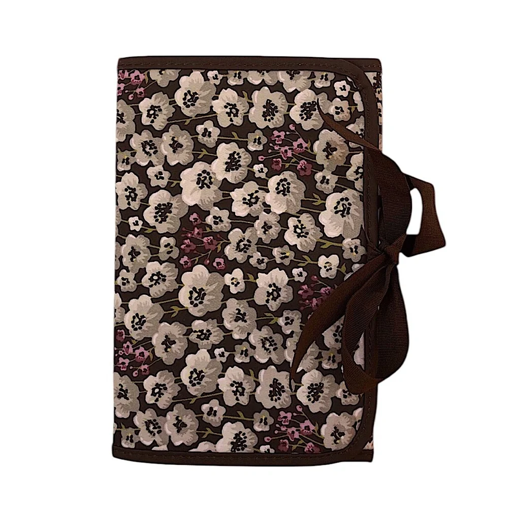 Thirty One Nylon Brown Pink Floral Foldable Organizer‎ Cottagecore Chic